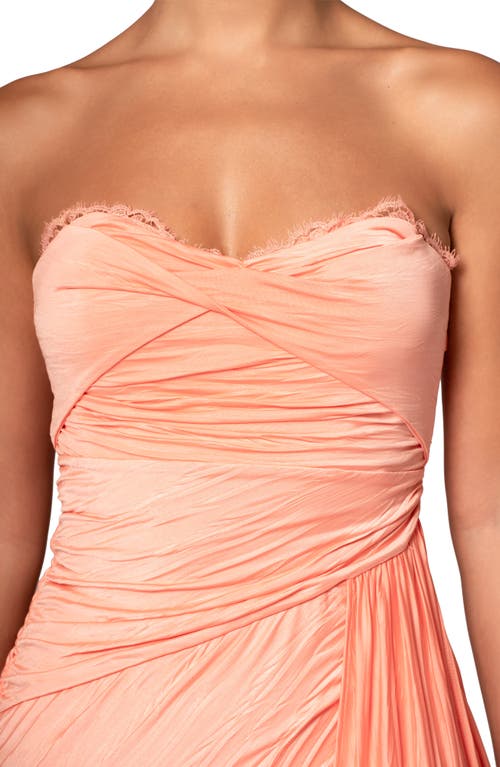 Shop Jluxlabel Roe Drape Strapless Maxi Dress In Orange