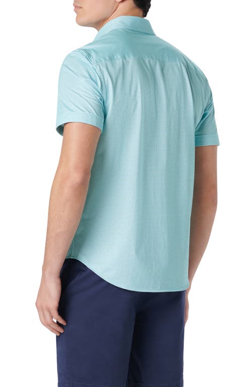 Shop Bugatchi Miles Ooohcotton® Pin Dot Short Sleeve Button-up Shirt In Mint