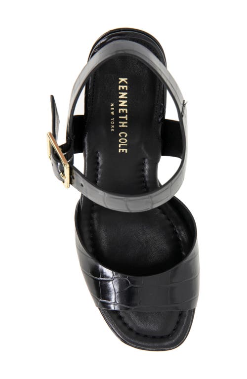Kenneth Cole Dolly Ankle Strap Platform Heeled Sandal In Black Croco