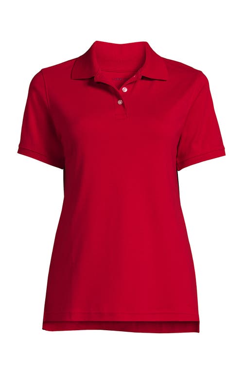 Lands' End School Uniform  Short Sleeve Interlock Polo Shirt In Red