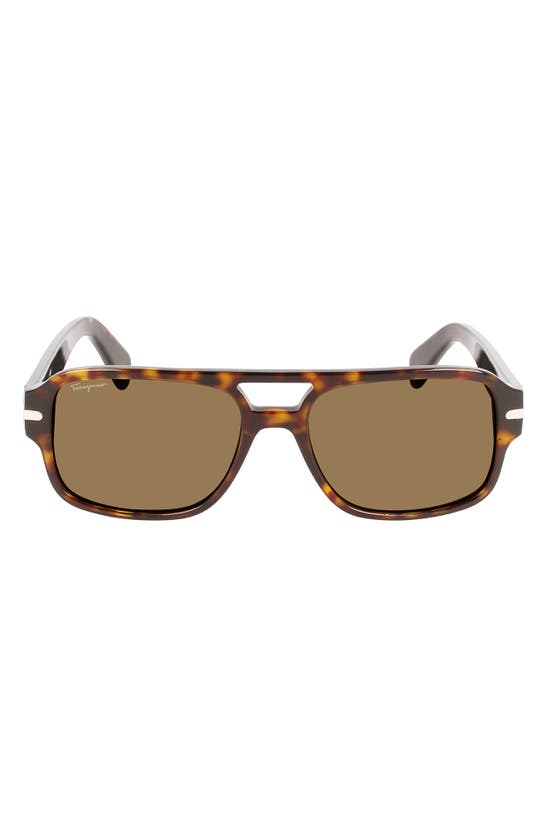 Ferragamo 58mm Navigator Sunglasses In Tortoise