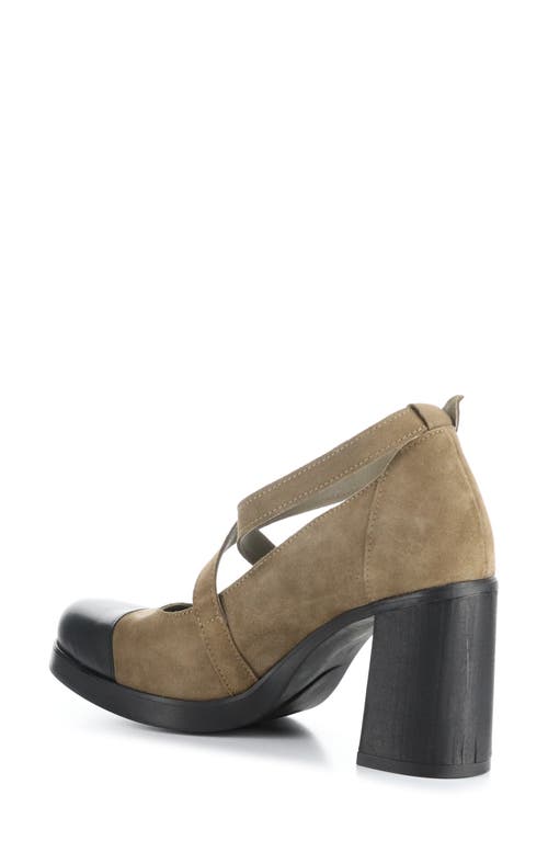 Shop Fly London Sliv Strappy Block Heel Pump In 001 Black/taupe