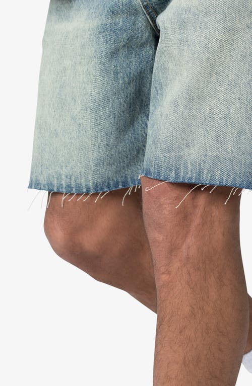 Shop Mnml Frayed Nonstretch Denim Carpenter Shorts In Blue