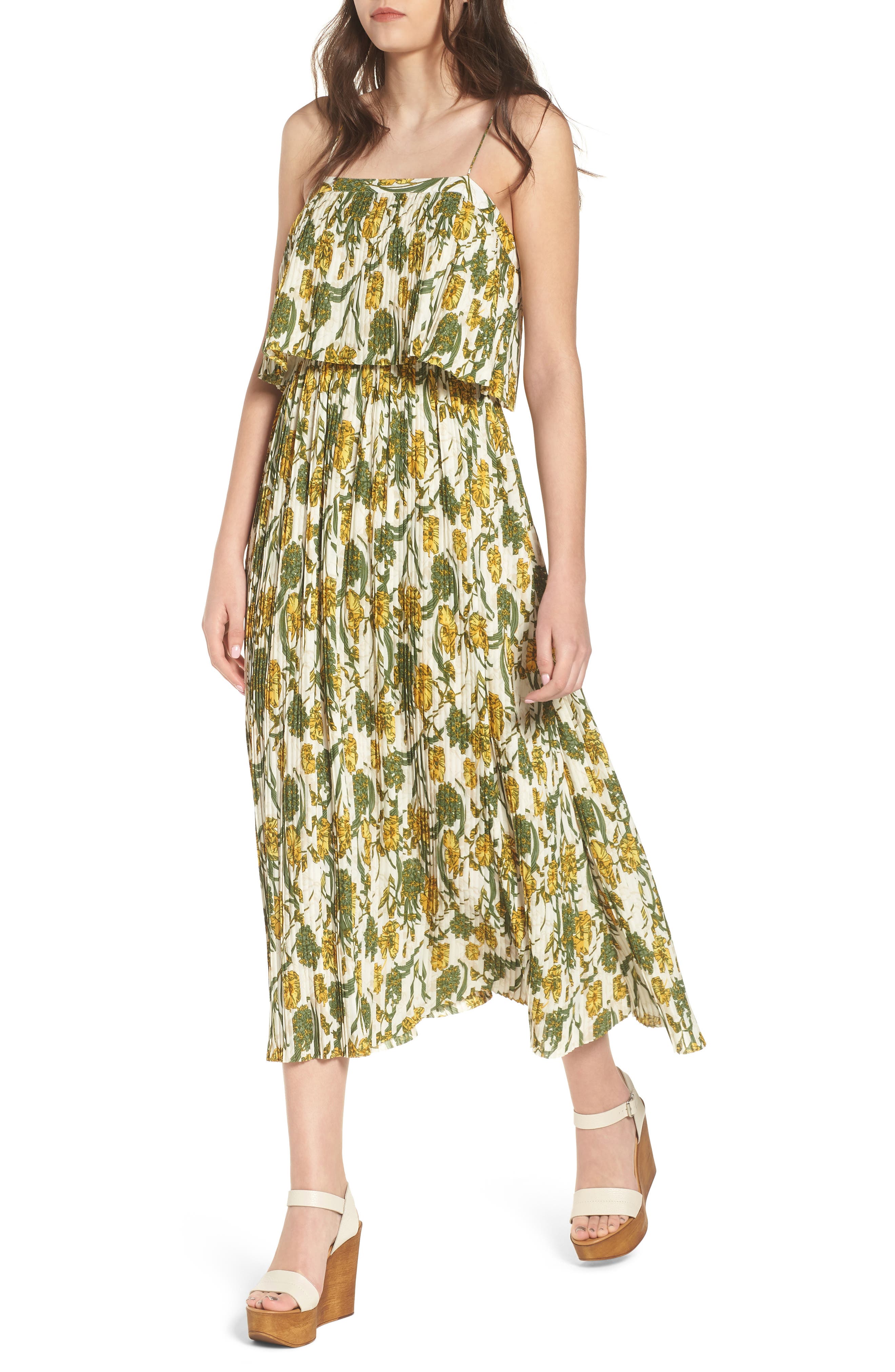 leith pleated midi dress