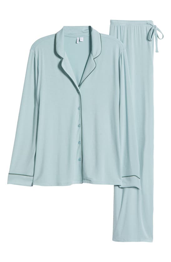 Shop Nordstrom Moonlight Eco Knit Pajamas In Teal Mist