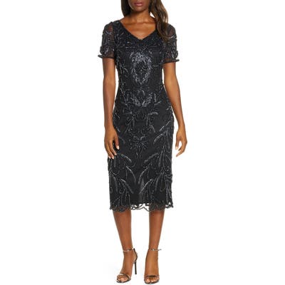 Pisarro Nights Beaded Midi Dress, Black