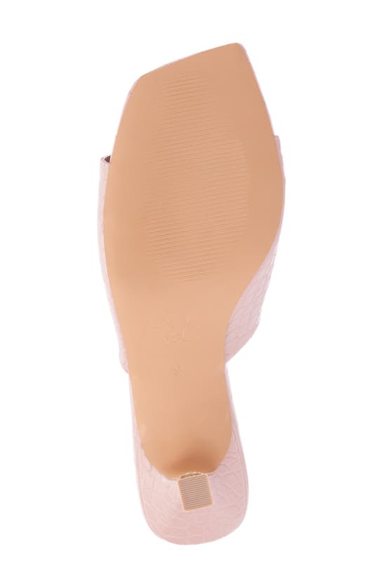 Shop New York And Company Delara Croc Embossed Heeled Sandal In Pastel Rose