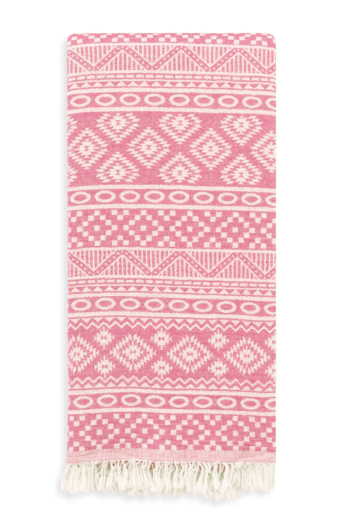 Linum Home 100% Turkish Cotton Sea Breeze Pestemal Beach Towel In Pink