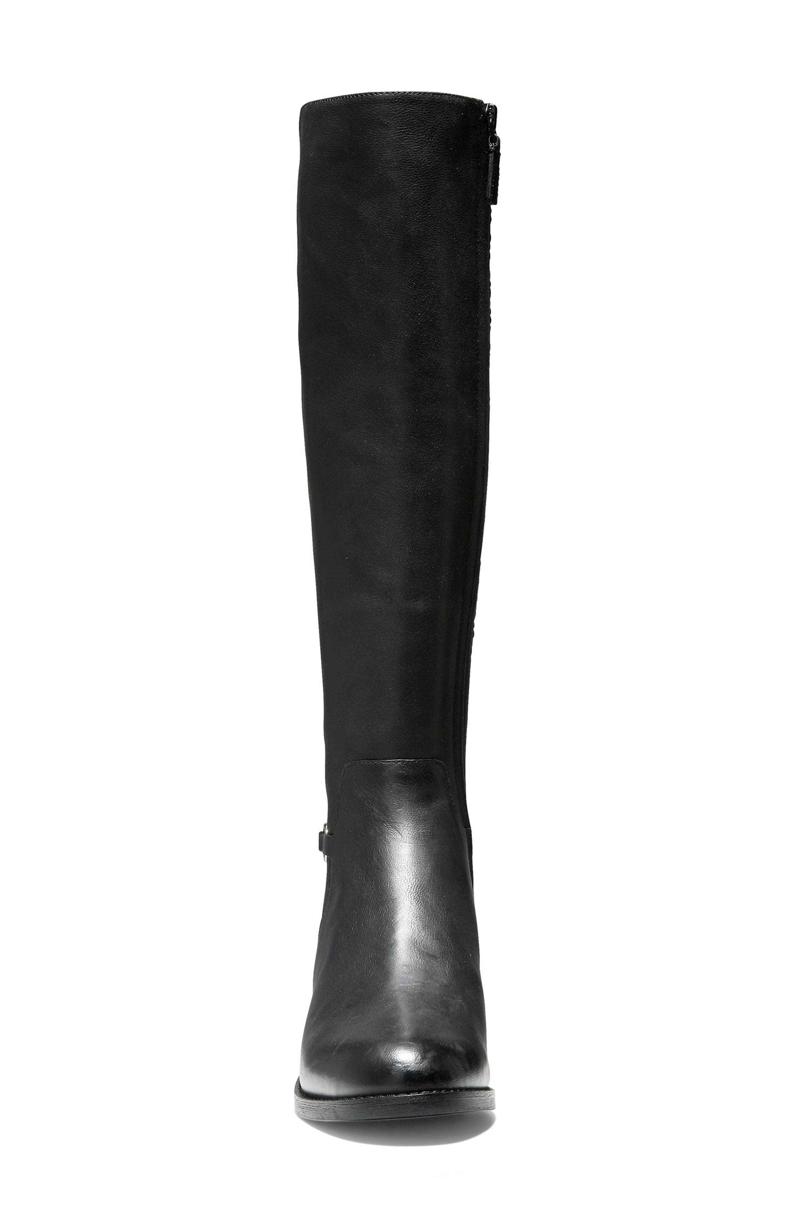 black riding boots with stretch back