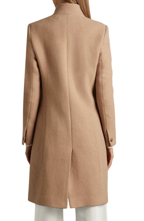 Shop Reiss Maude Double Breasted Wool Blend Coat In Light Camel