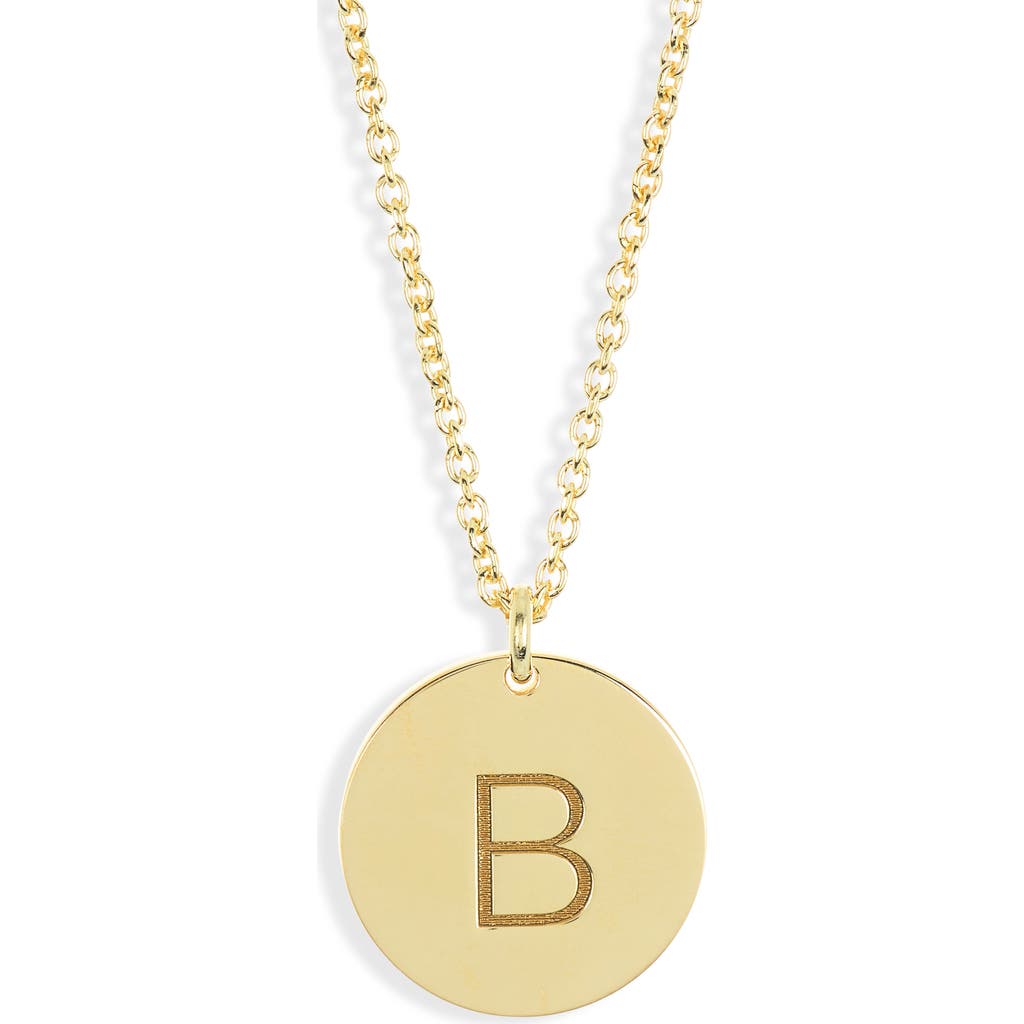 Meshmerise Initial Disc Pendant Necklace In Yellow-b