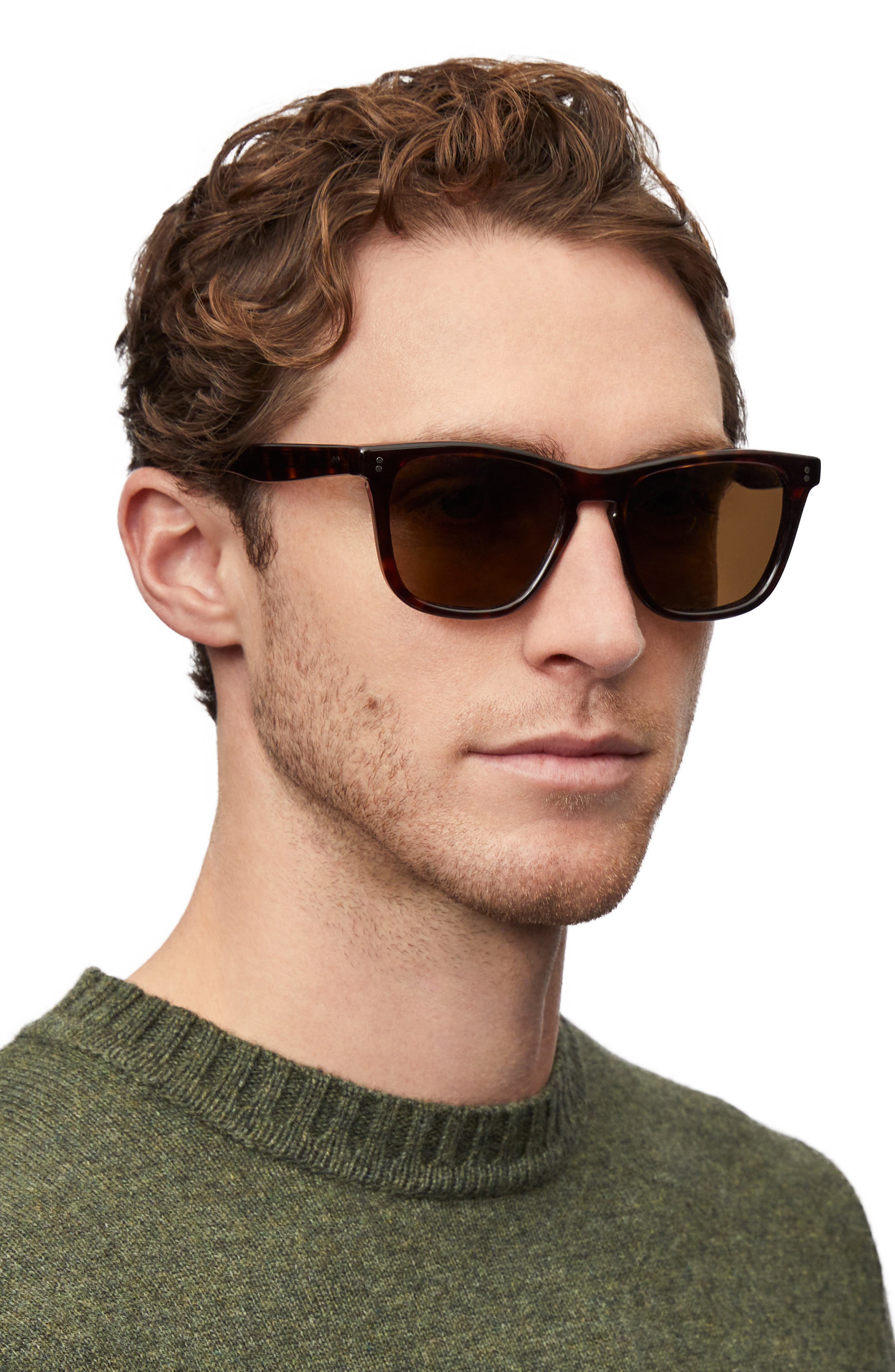 OLIVER PEOPLES Lynes 55mm Polarized Pillow Sunglasses, Alternate, color