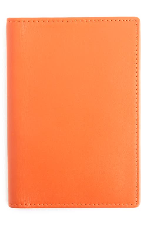 Leather Vaccine Card & Passport Holder in Orange