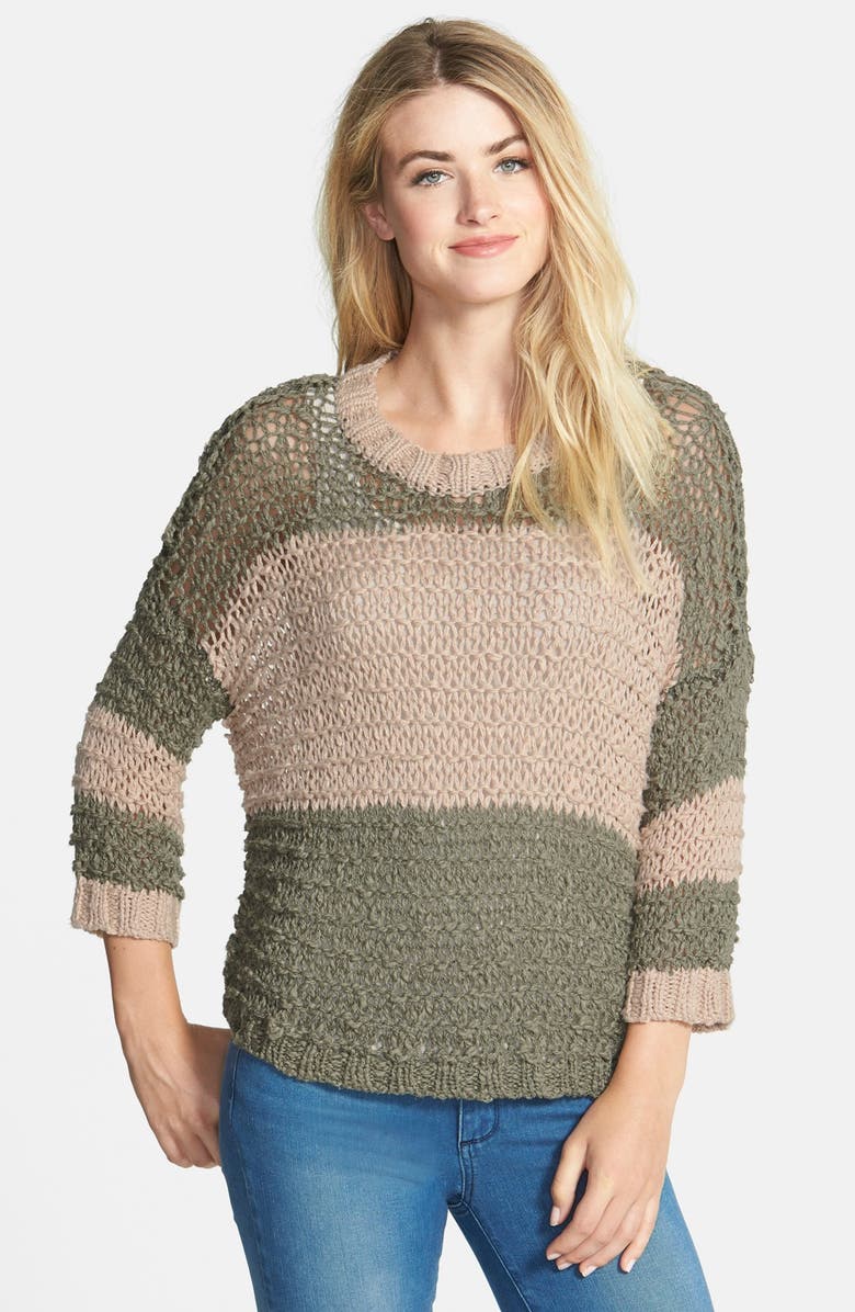 Two by Vince Camuto Colorblock Loose Knit Sweater | Nordstrom