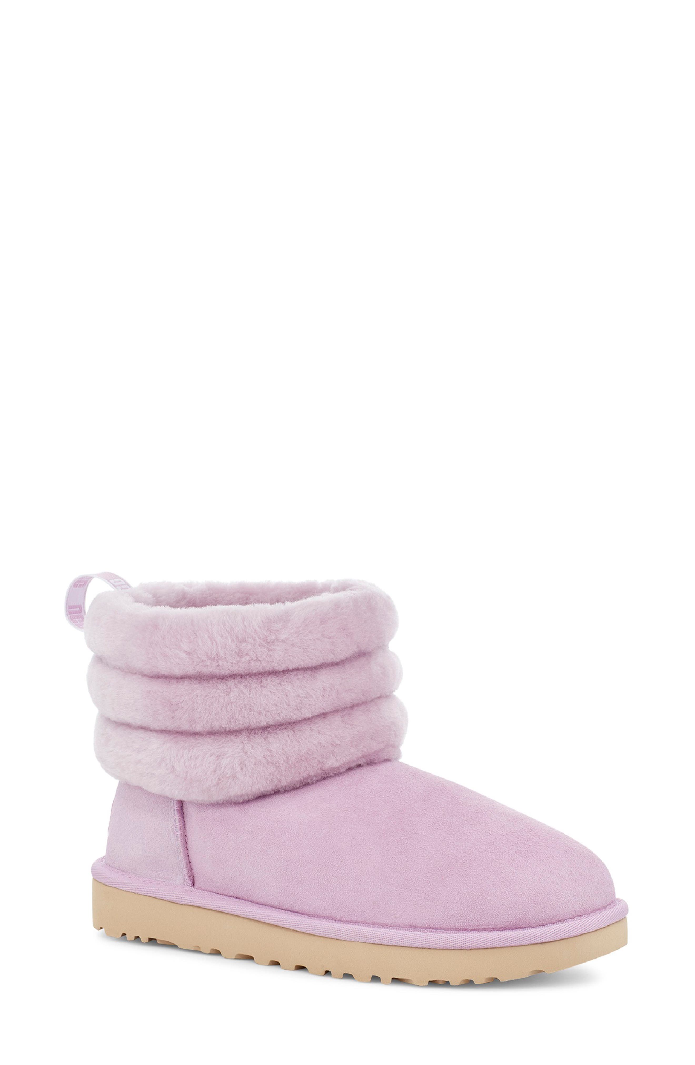 classic mini fluff quilted boot pink