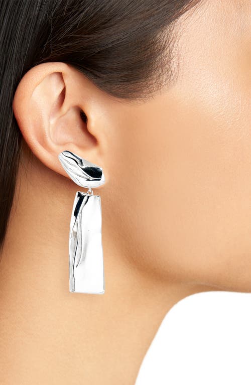 Shop Faris Crease Drop Earrings In Silver