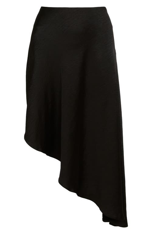 Shop Nasty Gal Asymmetric Hammered Satin Skirt In Black