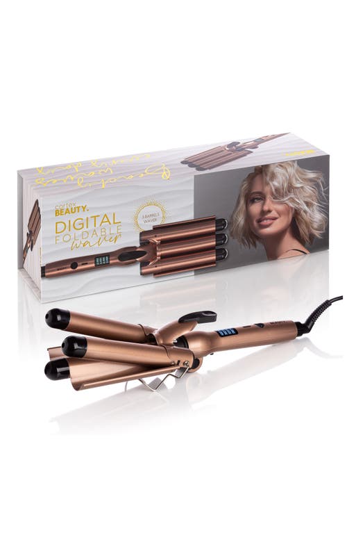 Cortex Beauty Digital & Foldable 1-inch Three Barrel Weaver In Rosegold