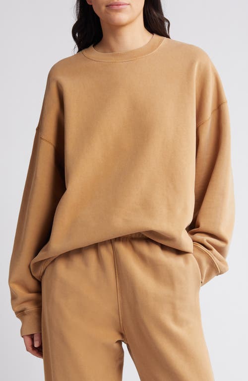 Re/Done Oversize Organic Cotton Sweatshirt Faded Chestnut at Nordstrom,