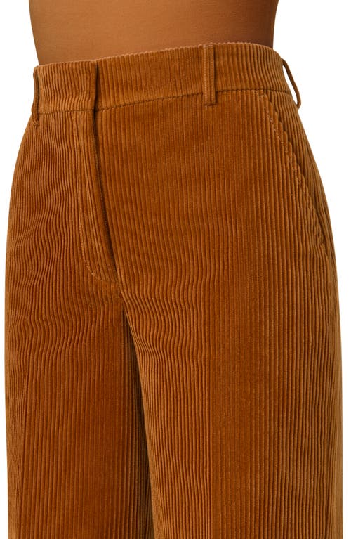 Akris Punto Chiaro Corduroy Straight Leg Pants In Cognac
