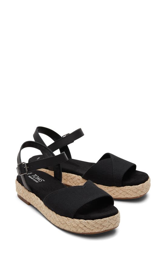 Shop Toms Abby Flatform Espadrille Sandal In Black