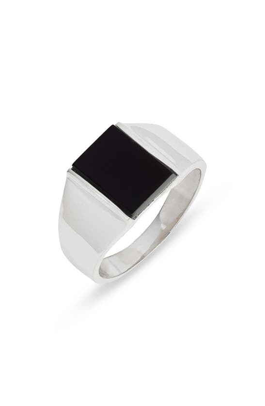 Argento Vivo Sterling Silver Onyx Signet Ring In Silver