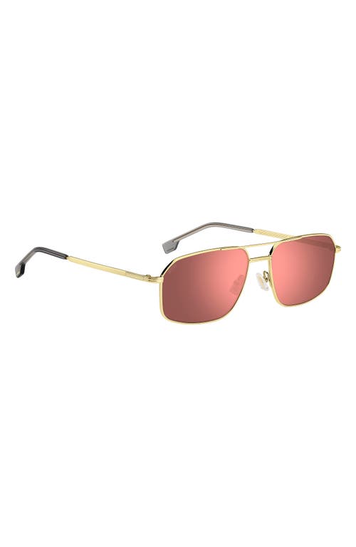 Shop Hugo Boss Boss 58mm Aviator Sunglasses In Gold/coral