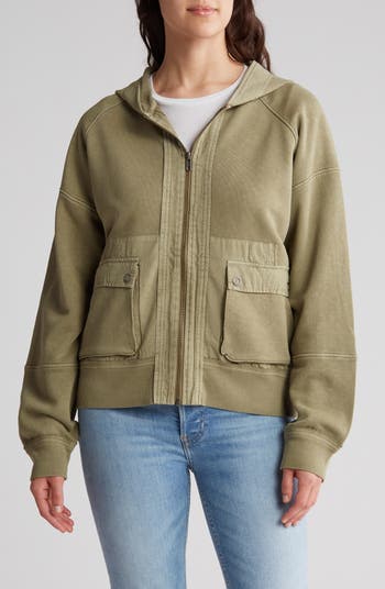 Lucky Brand Utility Zip-Up Cotton Hoodie