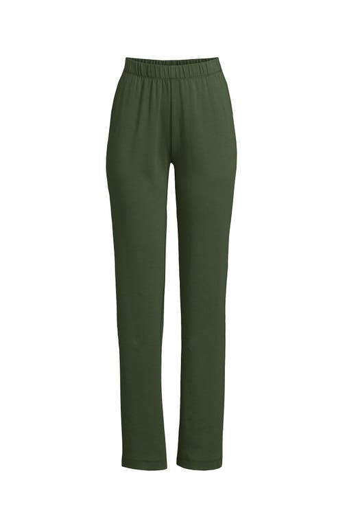 Shop Lands' End Sport Knit High Rise Pants In Estate Green