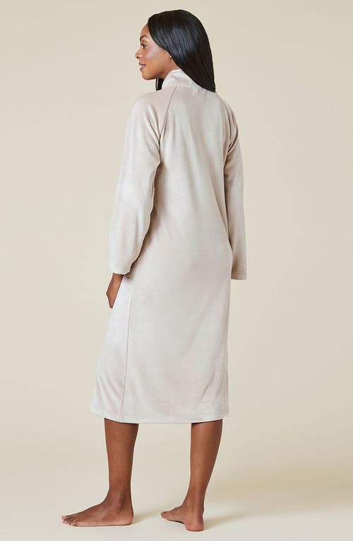 Softies Serenity Mandarin Collar Zip Robe In Coco