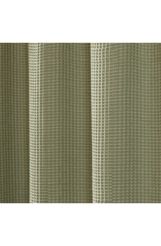 Shop Calvin Klein Waffle Weave Shower Curtain In Sage Green