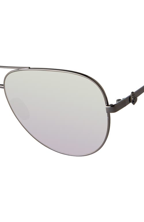 Kurt Geiger London Kgl1001 Aviator Sunglasses In Gunmetal