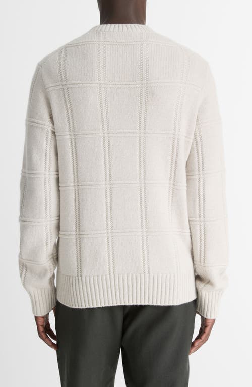 Shop Vince Seed Stitch Windowpane Lambswool Sweater In H Sheep