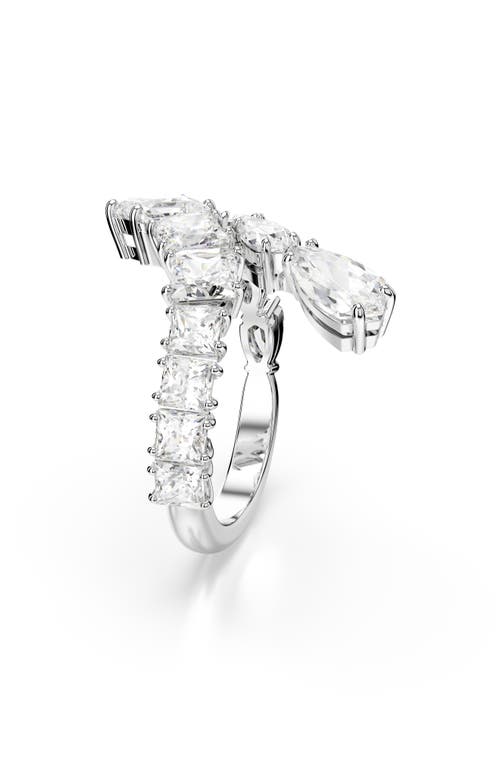Swarovski Matrix Ring In Silver/white