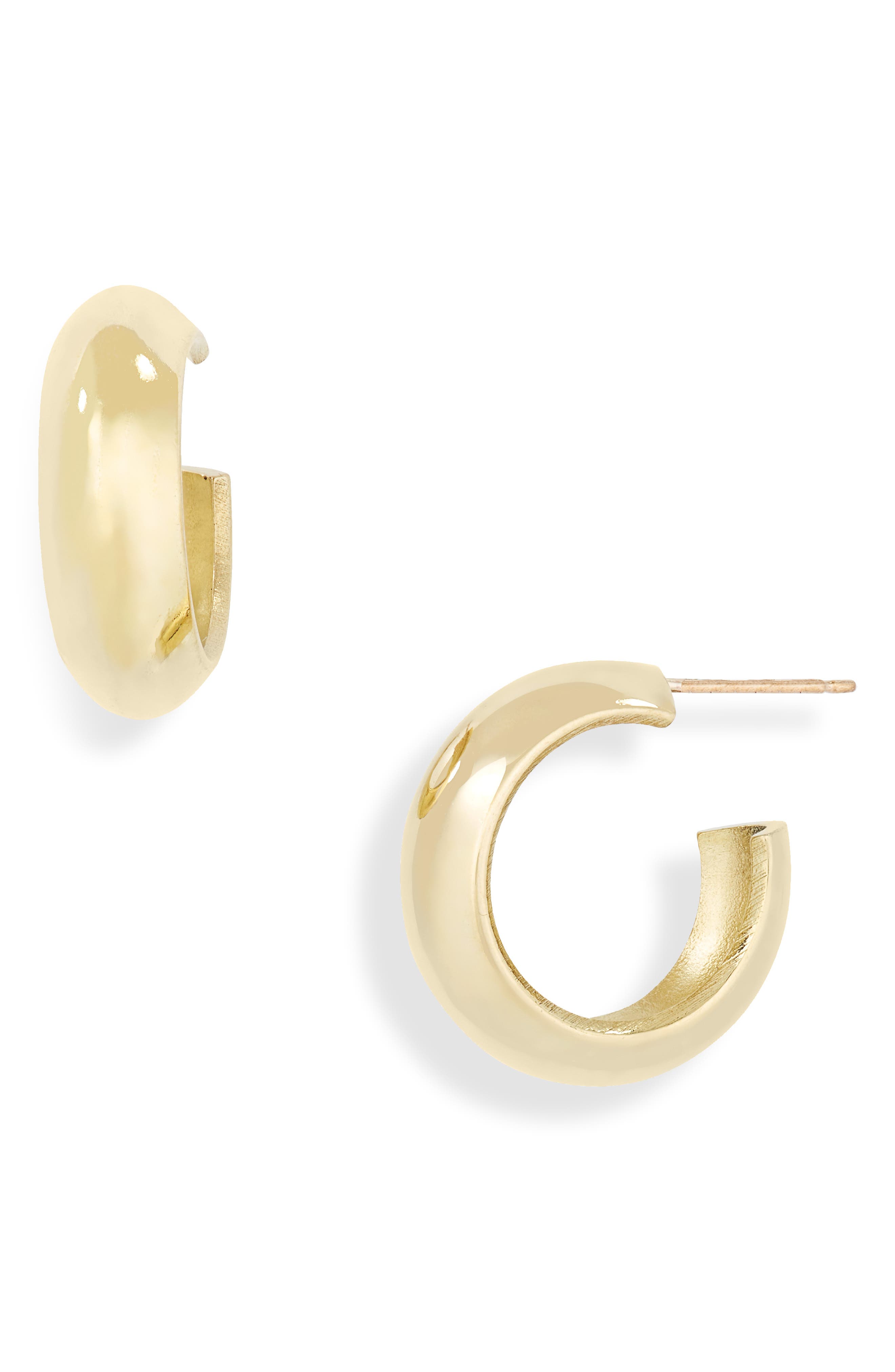 Laura Lombardi Mini Cusp Hoop Earrings in Raw Brass With 14Kt Gold Fill at Nordstrom