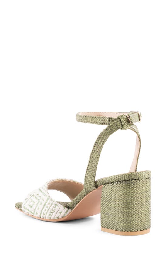 Shop Seychelles Simple Pleasures Ankle Strap Sandal In Off White/ Green
