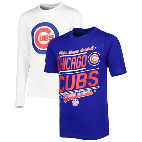 Youth Royal Chicago Cubs Allover Print Long Sleeve T-Shirt & Pants