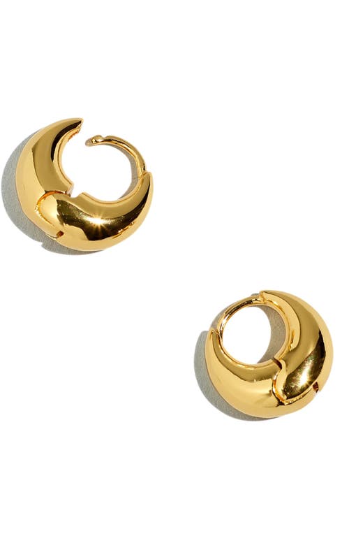 Puffy Hoop Earrings in Polished Gold