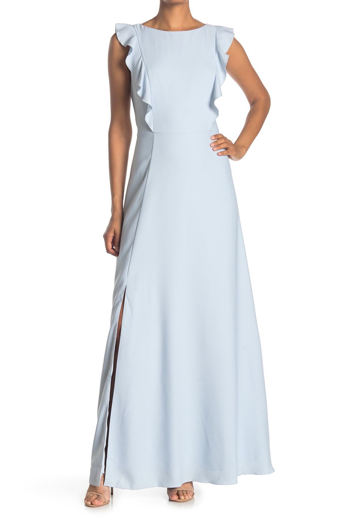 Ted Baker Waterfall Ruffle Maxi Dress In Light Blue | ModeSens