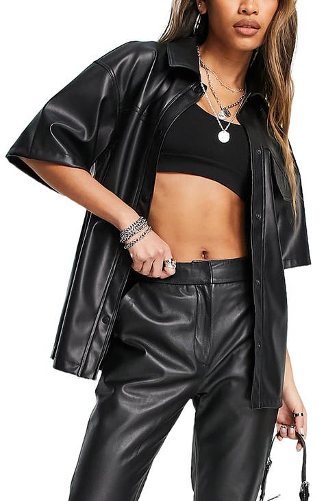 Women's Faux Leather Tops | Nordstrom