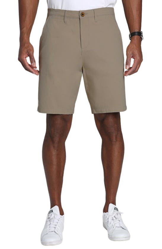 Shop Jachs Stretch Twill Chino Shorts In Taupe