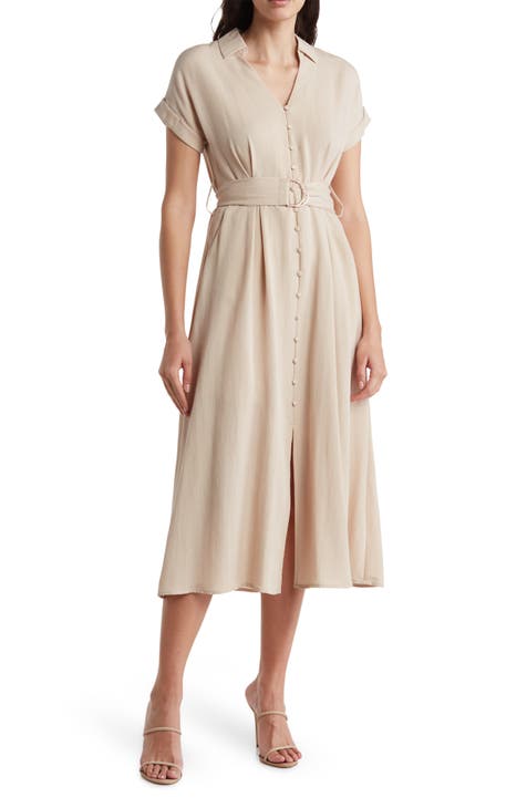 Rhythm Classic Linen Shirt Dress Sand - Mini Dress - Shirt Dress - Lulus