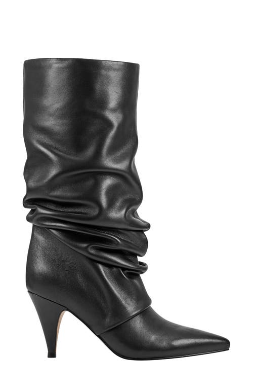 Shop Marc Fisher Ltd Paityn Slouch Pointed Toe Boot In Black Leather