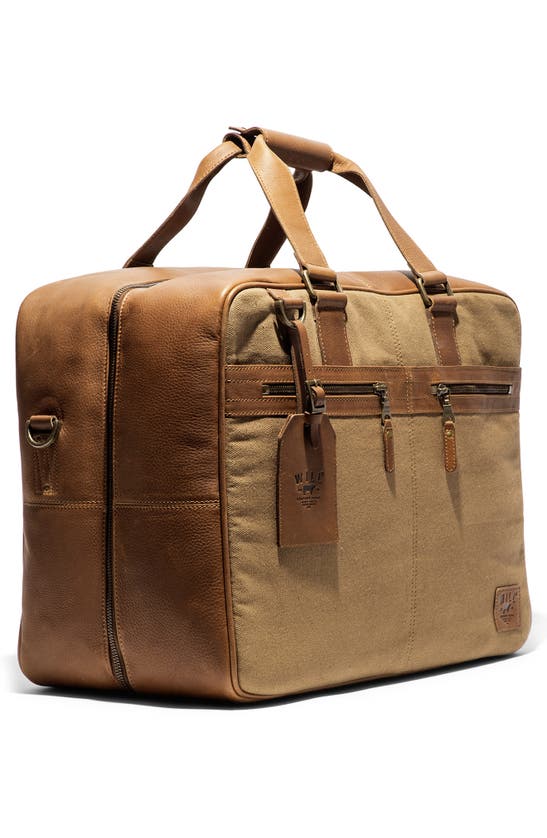 Shop Will Leather Goods Commuter Carry-on Duffle In Tobacco/ Cognac