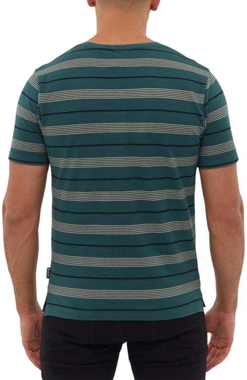 Shop Bench . Milos Striped Cotton T-shirt In Dark Green