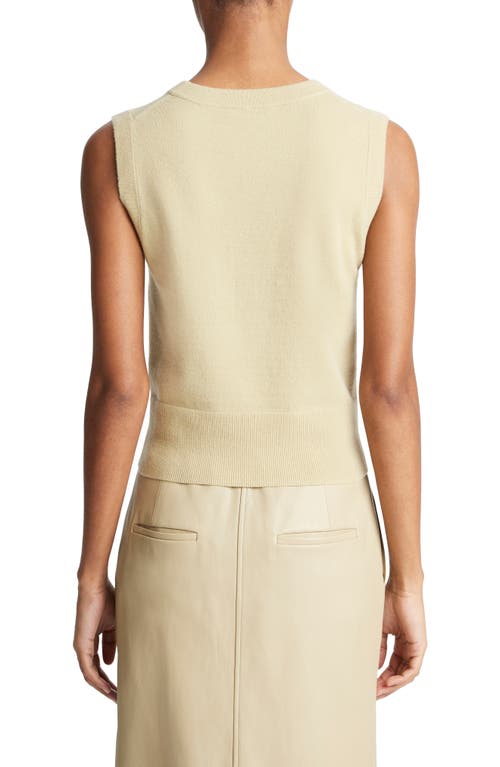 Vince Wool Cashmere Crewneck Shell Top In Thyme