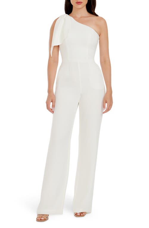 Tiffany One-Shoulder Jumpsuit in Off White