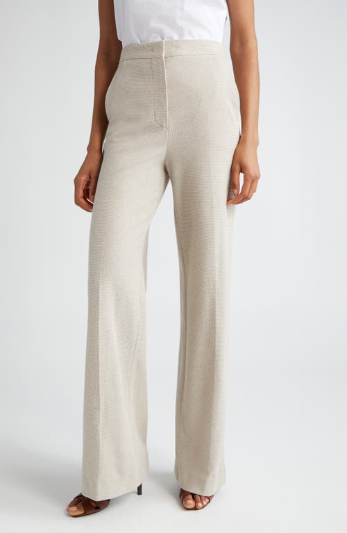 Max Mara Giallo Woven Cotton Trousers Beige at Nordstrom,