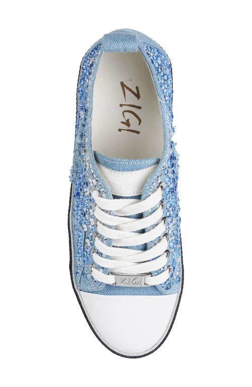 Shop Zigi Koralay Embellished Platform Sneaker In Blue/multi