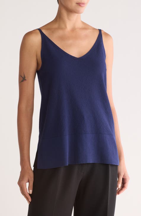 Textured V-Neck Tank Top